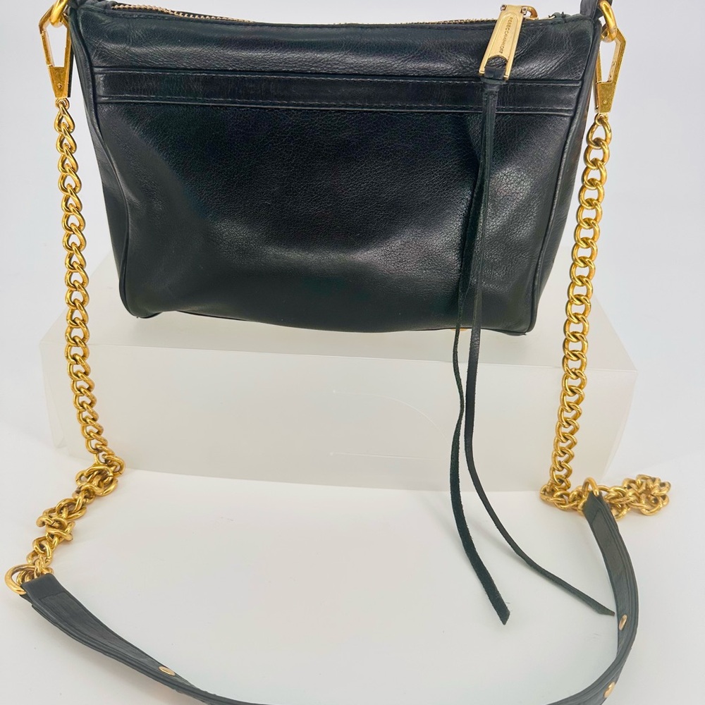 Rebecca Minkoff Black Leather Crossbody Bag w/ Gold Hardware - Picture 4 of 12